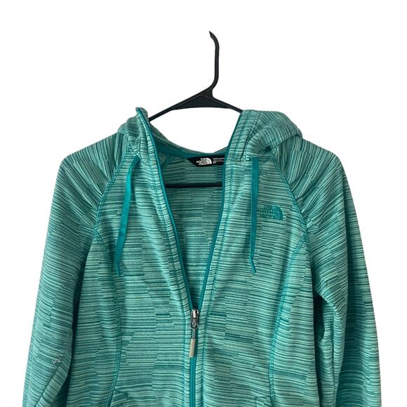 The North Face Women's Size Small P Green Fleece Hooded Zip Sweater - Picture 2 of 9